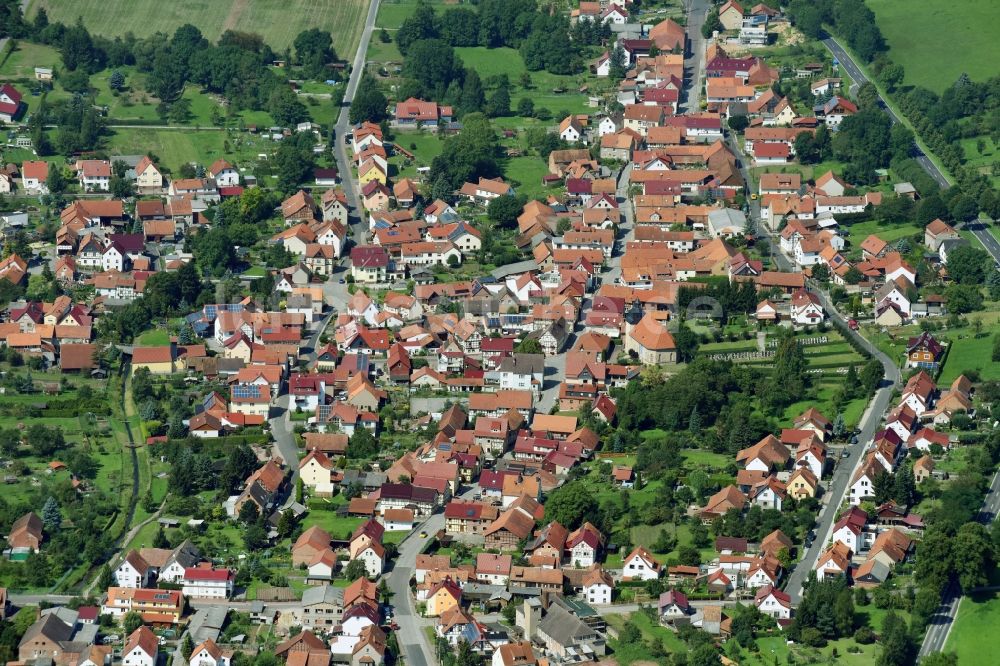 Creuzburg von oben - Dorf - Ansicht in Creuzburg im Bundesland Thüringen, Deutschland