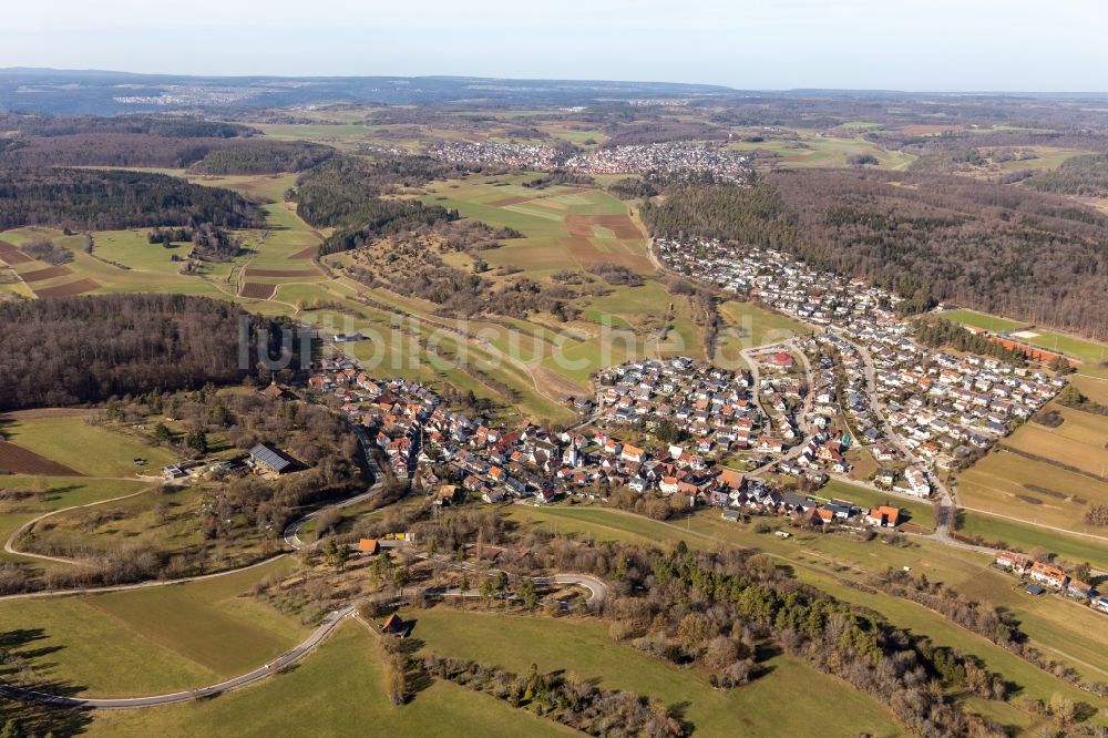 Luftaufnahme Dachtel - Dorf - Ansicht in Dachtel im Bundesland Baden-Württemberg, Deutschland