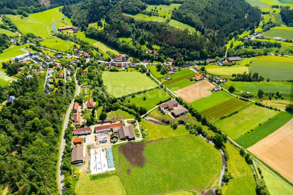 Luftaufnahme Dalwigksthal - Dorf - Ansicht in Dalwigksthal im Bundesland Hessen, Deutschland