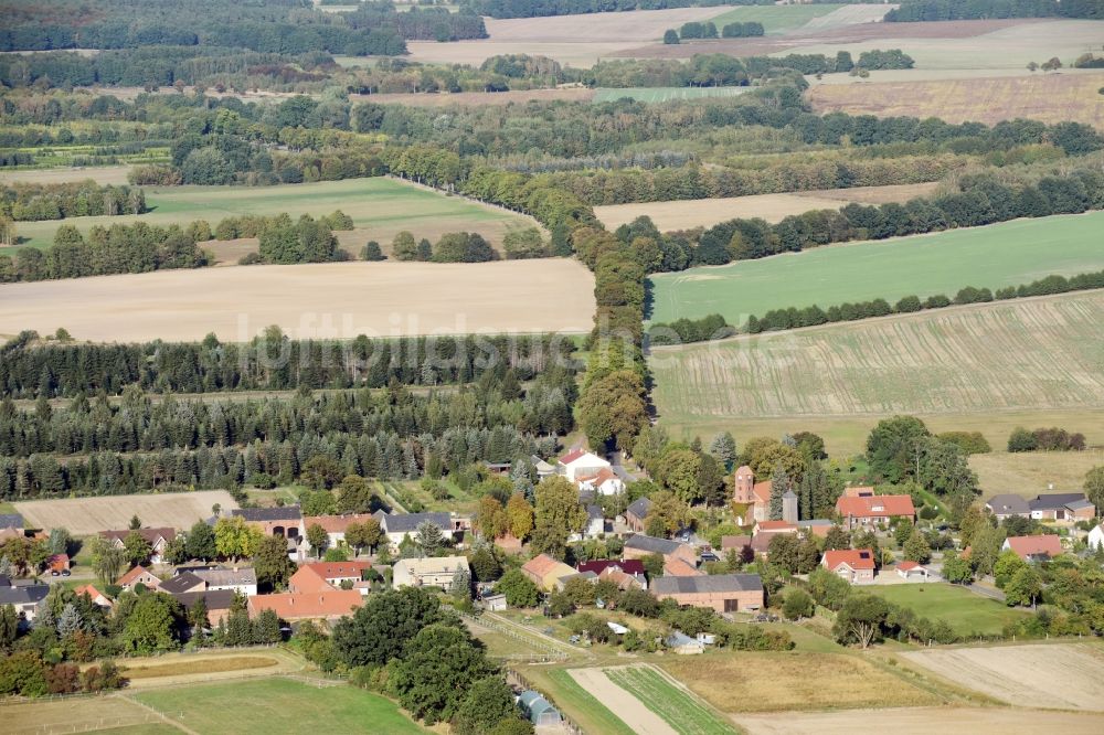 Danewitz von oben - Dorf - Ansicht von Danewitz im Bundesland Brandenburg