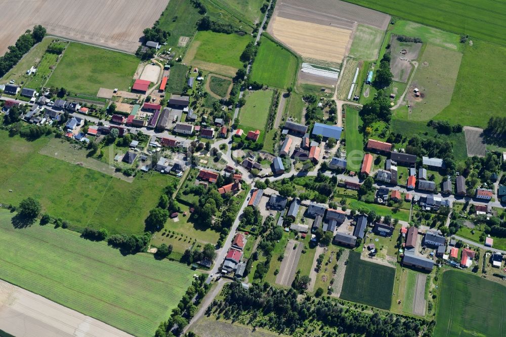 Danewitz von oben - Dorf - Ansicht in Danewitz im Bundesland Brandenburg, Deutschland