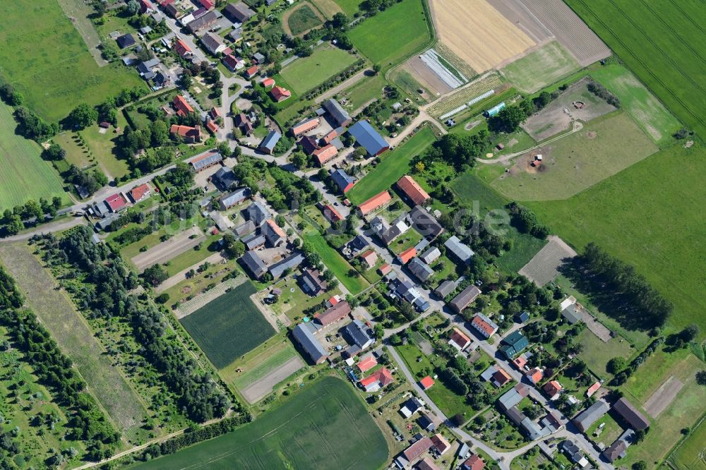 Danewitz aus der Vogelperspektive: Dorf - Ansicht in Danewitz im Bundesland Brandenburg, Deutschland