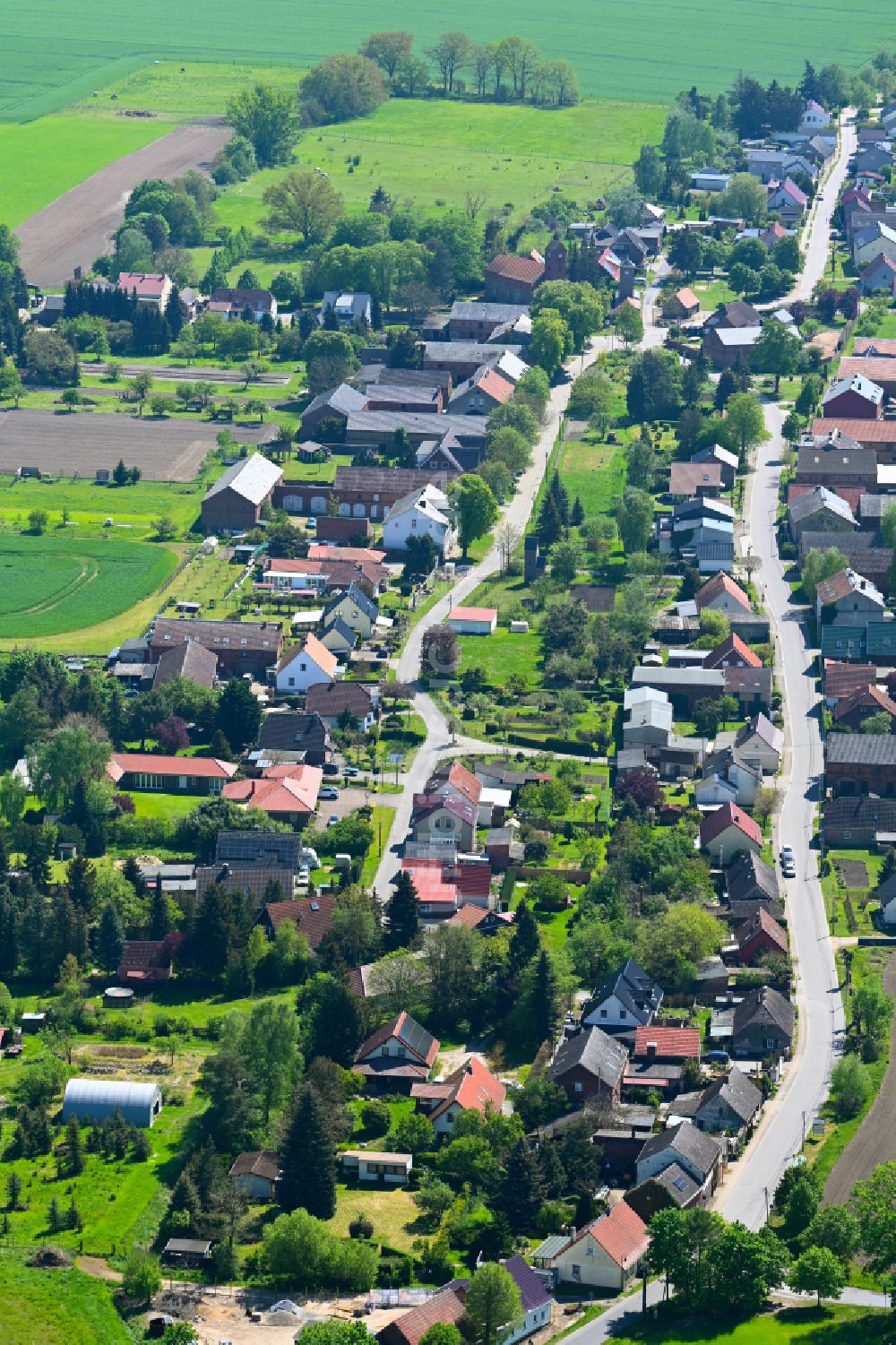 Danewitz von oben - Dorf - Ansicht in Danewitz im Bundesland Brandenburg, Deutschland