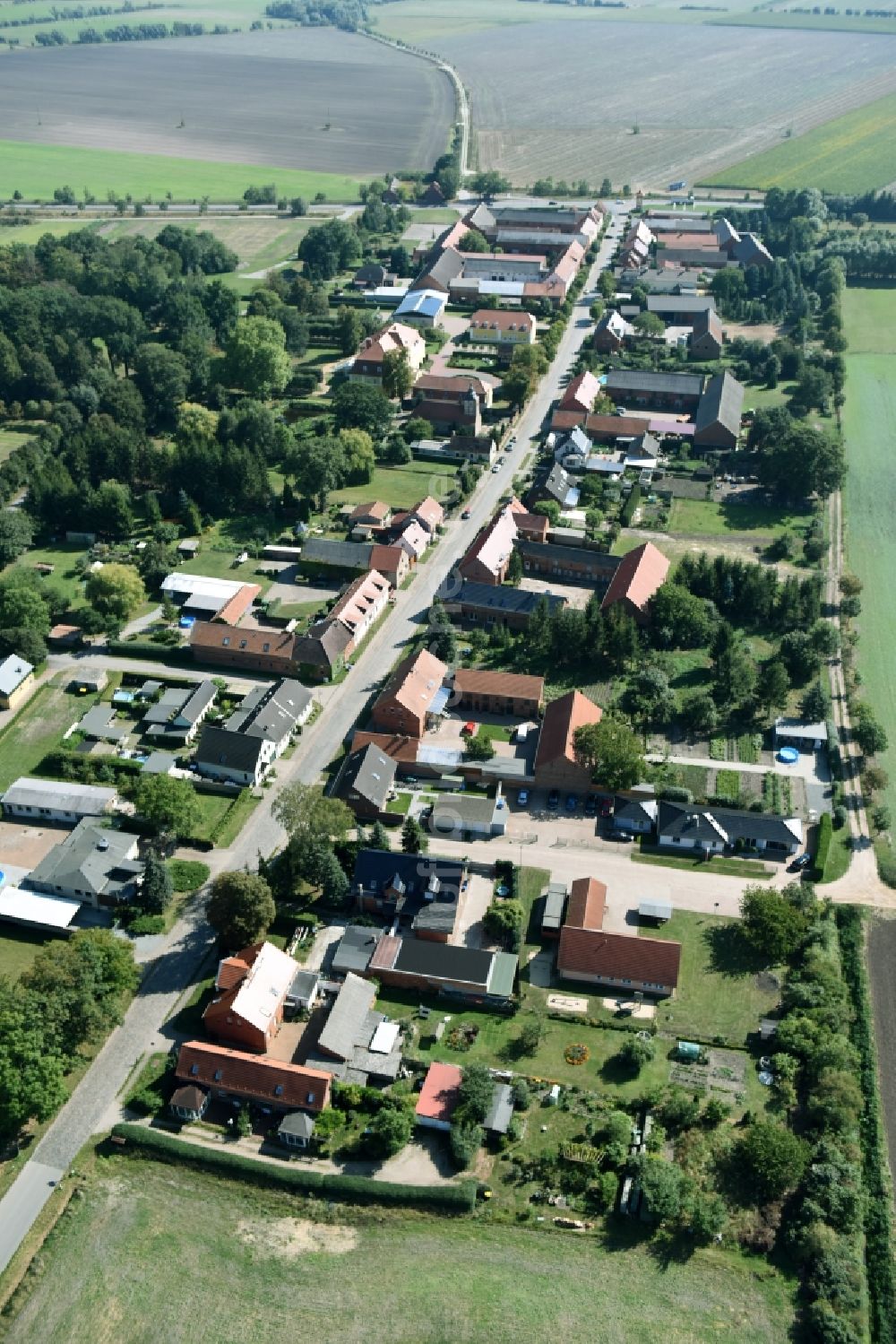 Döbbelin aus der Vogelperspektive: Dorf - Ansicht von Döbbelin im Bundesland Sachsen-Anhalt