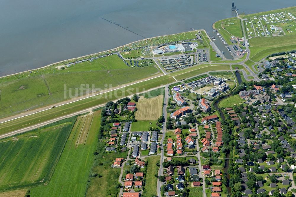 Wurster Nordseeküste von oben - Dorf - Ansicht von Dorumer Neufeld in Wurster Nordseeküste im Bundesland Niedersachsen