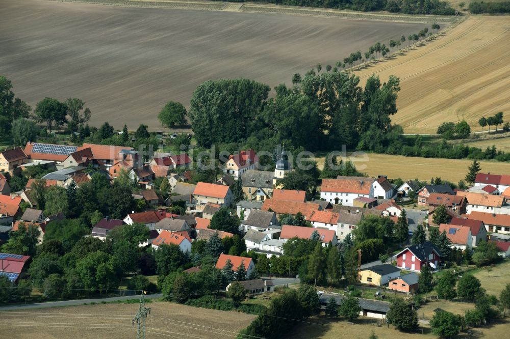 Eßleben-Teutleben von oben - Dorf - Ansicht von Eßleben in der Gemeinde Eßleben-Teutleben im Bundesland Thüringen