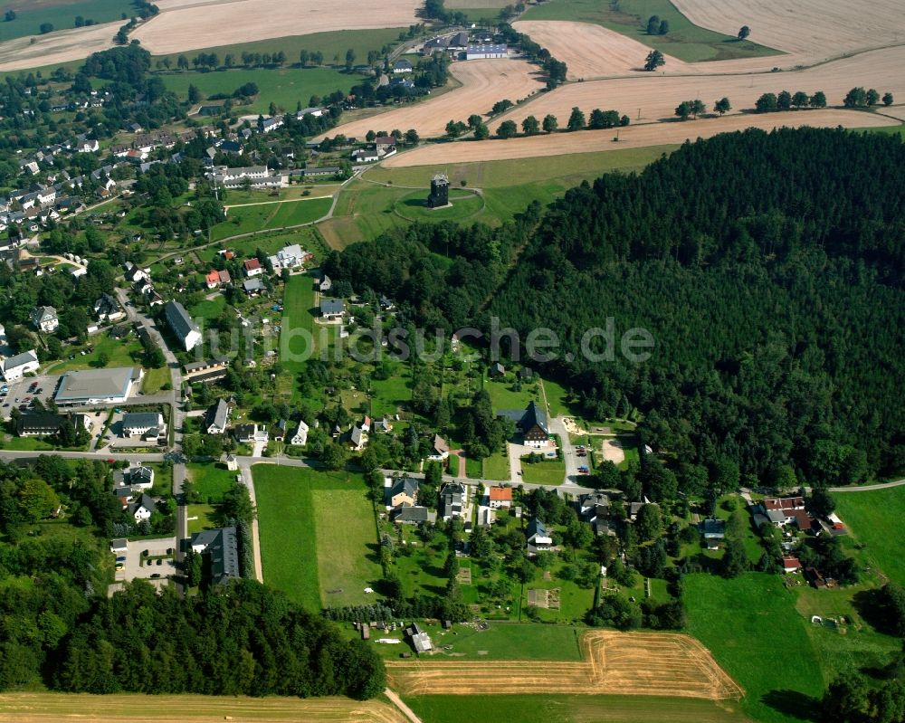 Frauenstein von oben - Dorf - Ansicht in Frauenstein im Bundesland Sachsen, Deutschland