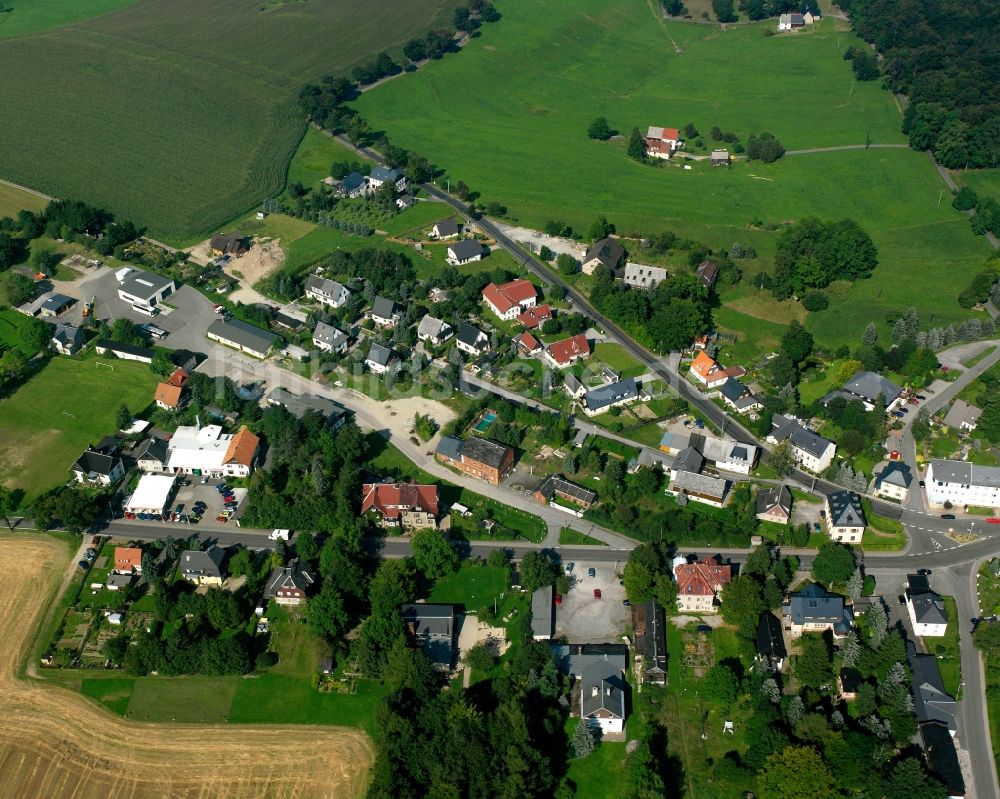 Frauenstein aus der Vogelperspektive: Dorf - Ansicht in Frauenstein im Bundesland Sachsen, Deutschland