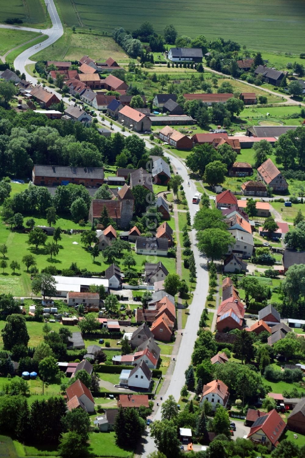 Luftbild Garz - Dorf - Ansicht in Garz im Bundesland Brandenburg, Deutschland