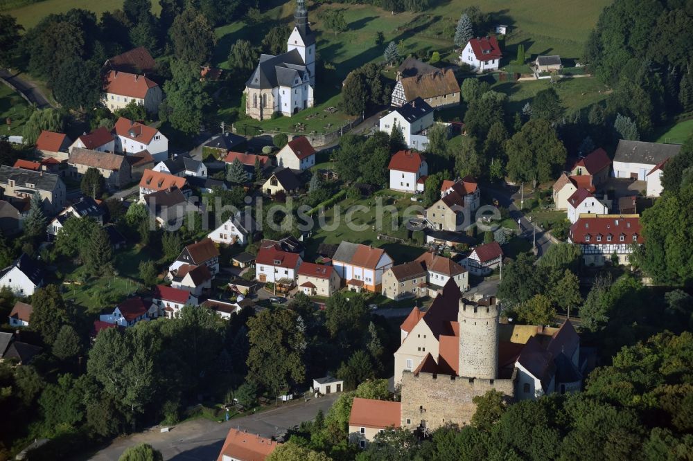 Gnandstein aus der Vogelperspektive: Dorf - Ansicht von Gnandstein im Bundesland Sachsen