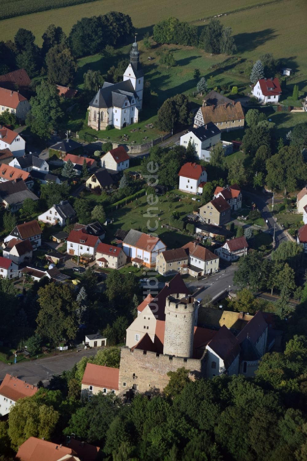 Luftbild Gnandstein - Dorf - Ansicht von Gnandstein im Bundesland Sachsen