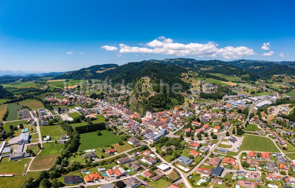 Luftaufnahme Griffen - Dorf - Ansicht in Griffen in Kärnten, Österreich