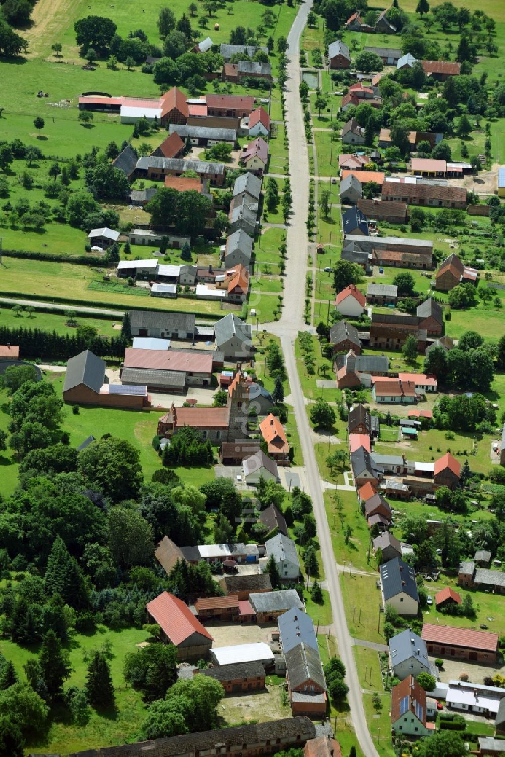 Luftbild Gross Gottschow - Dorf - Ansicht in Gross Gottschow im Bundesland Brandenburg, Deutschland