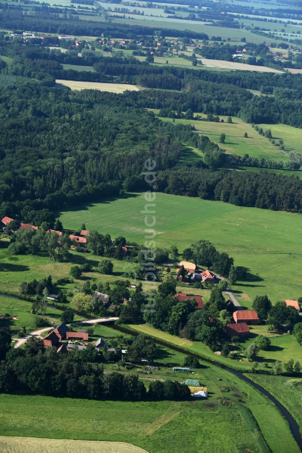 Gudow von oben - Dorf - Ansicht von Gudow im Bundesland Mecklenburg-Vorpommern