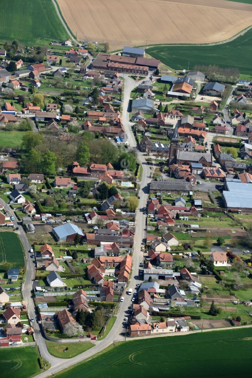 Le Hamel von oben - Dorf - Ansicht von Le Hamel in Nord-Pas-de-Calais Picardie, Frankreich