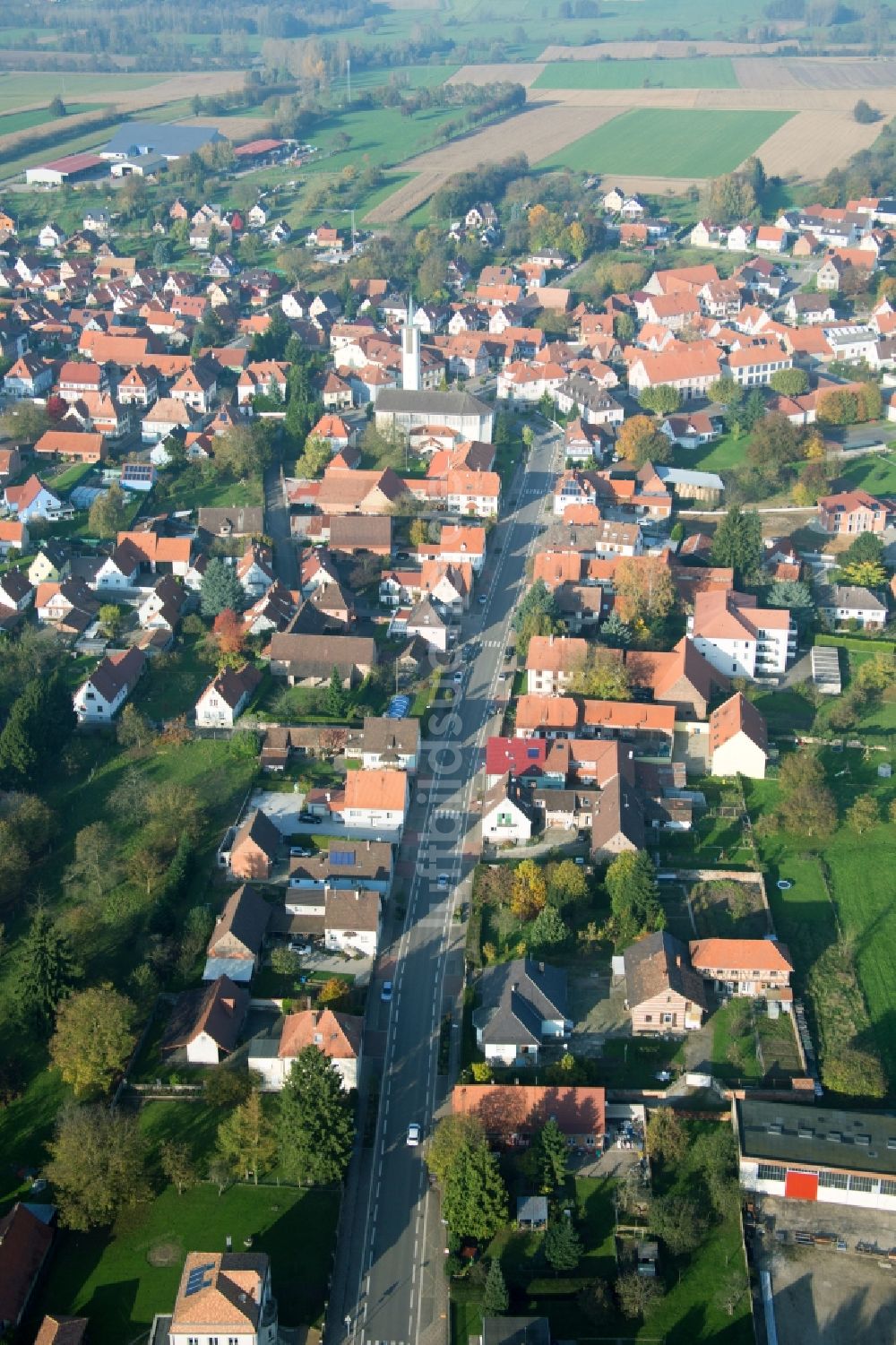 Luftaufnahme Hatten - Dorf - Ansicht in Hatten in Grand Est, Frankreich