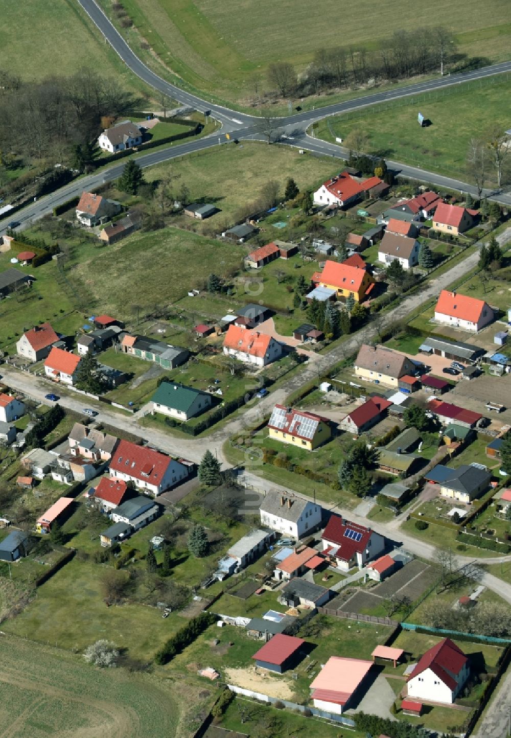 Luftbild Höhenland - Dorf - Ansicht von Höhenland im Bundesland Brandenburg