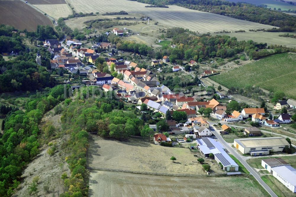 Hirschroda aus der Vogelperspektive: Dorf - Ansicht in Hirschroda im Bundesland Sachsen-Anhalt, Deutschland