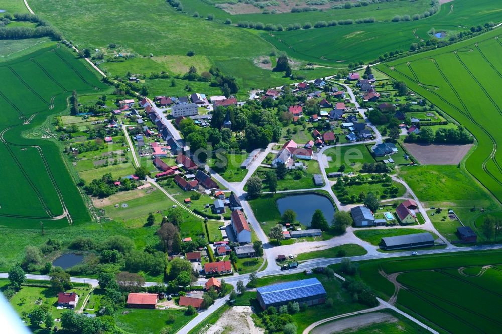 Hohen-Demzin aus der Vogelperspektive: Dorf - Ansicht in Hohen-Demzin im Bundesland Mecklenburg-Vorpommern, Deutschland