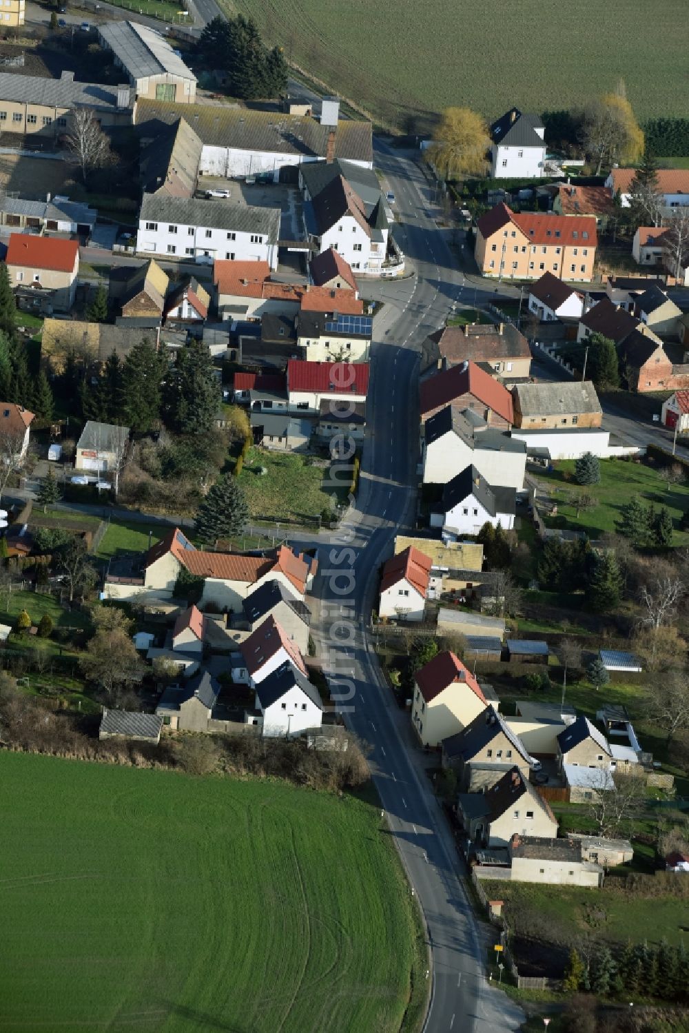 Jesewitz aus der Vogelperspektive: Dorf - Ansicht von Jesewitz im Bundesland Sachsen