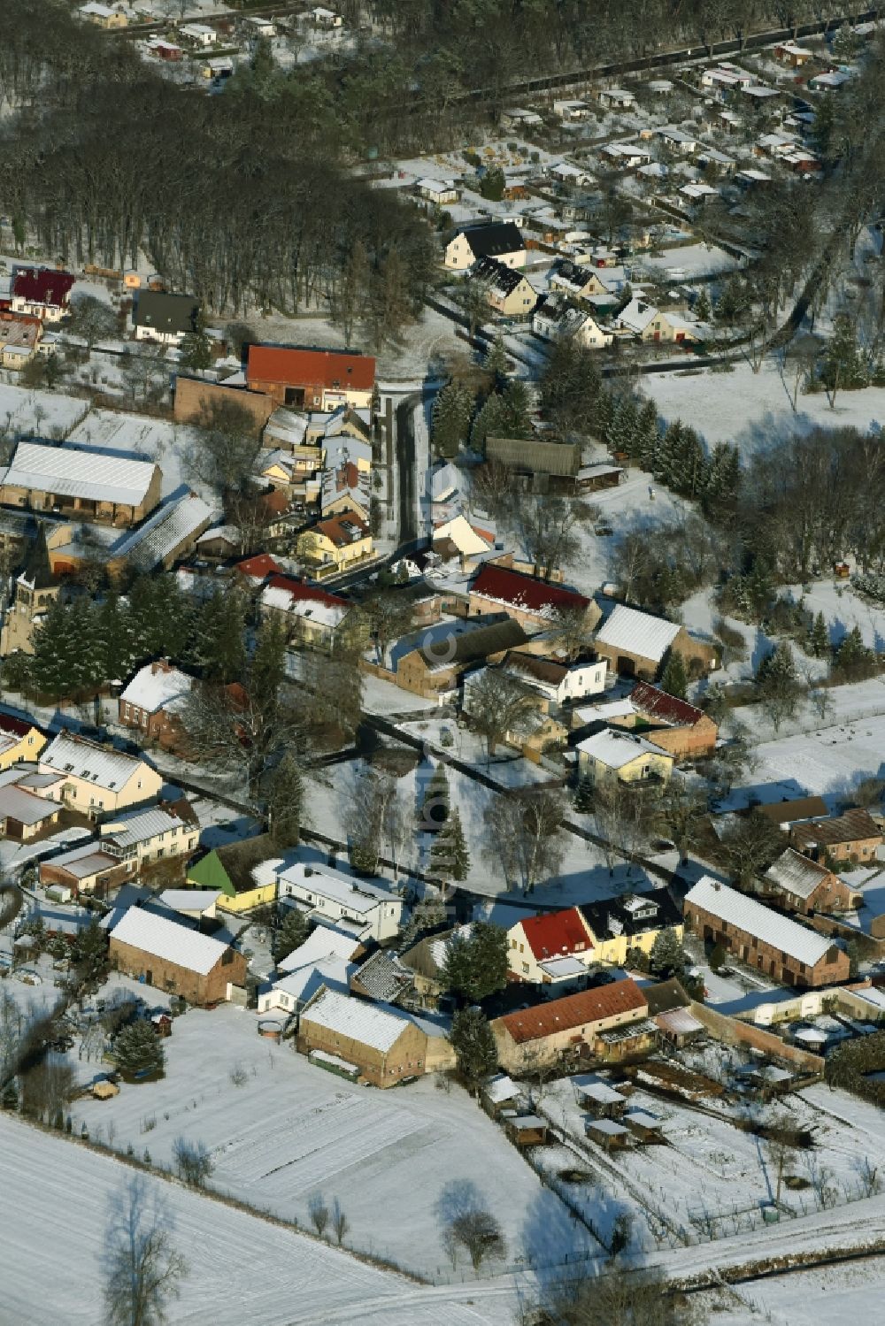 Luftbild Ludwigsfelde - Dorf - Ansicht von Kerzendorf im Bundesland Brandenburg