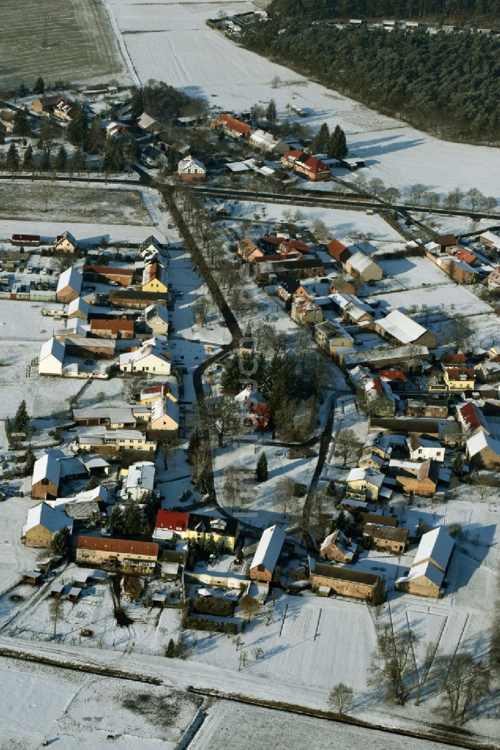 Luftaufnahme Ludwigsfelde - Dorf - Ansicht von Kerzendorf im Bundesland Brandenburg