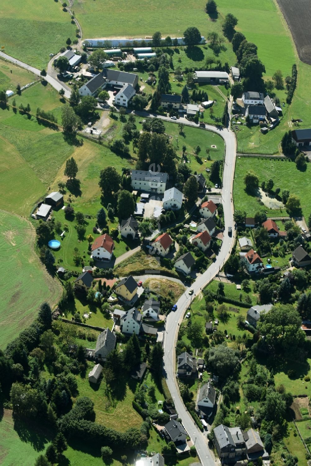 Klaffenbach von oben - Dorf - Ansicht von Klaffenbach im Bundesland Sachsen