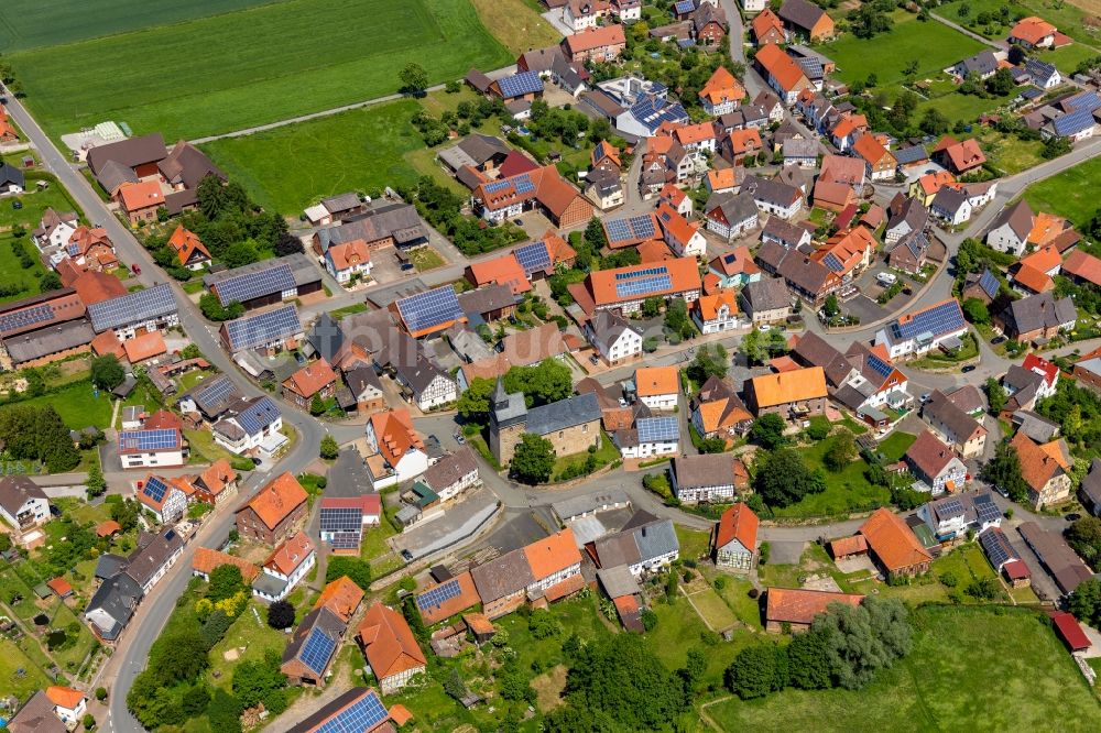 Külte aus der Vogelperspektive: Dorf - Ansicht in Külte im Bundesland Hessen, Deutschland