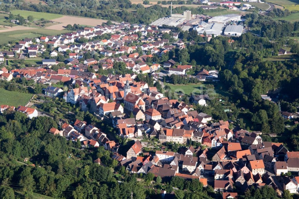 Kraichtal aus der Vogelperspektive: Dorf - Ansicht in Kraichtal im Bundesland Baden-Württemberg, Deutschland