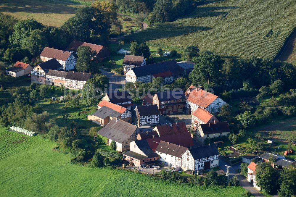 Luftaufnahme Lanertshausen - Dorf - Ansicht in Lanertshausen im Bundesland Hessen, Deutschland