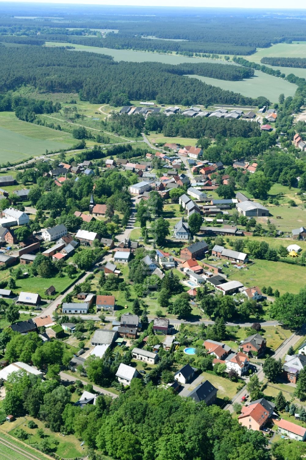 Luftaufnahme Lanz - Dorf - Ansicht in Lanz im Bundesland Brandenburg, Deutschland