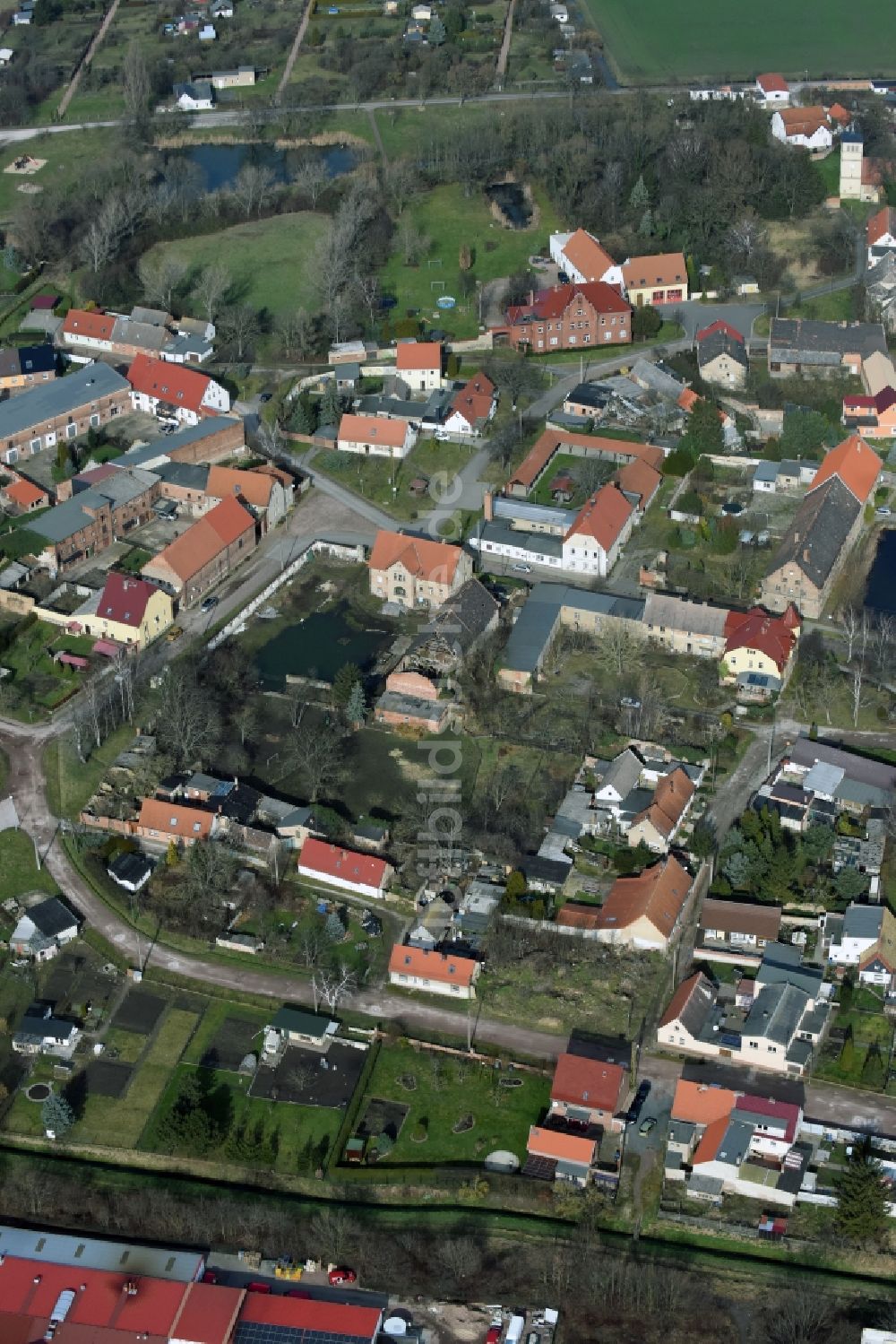 Luftaufnahme Köthen (Anhalt) - Dorf - Ansicht von Löbnitz an der Linde im Bundesland Sachsen-Anhalt