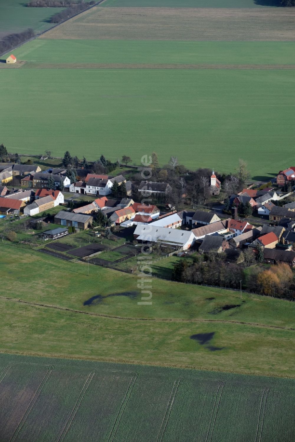 Luftbild Zahna-Elster - Dorf - Ansicht von Leetza im Bundesland Sachsen-Anhalt