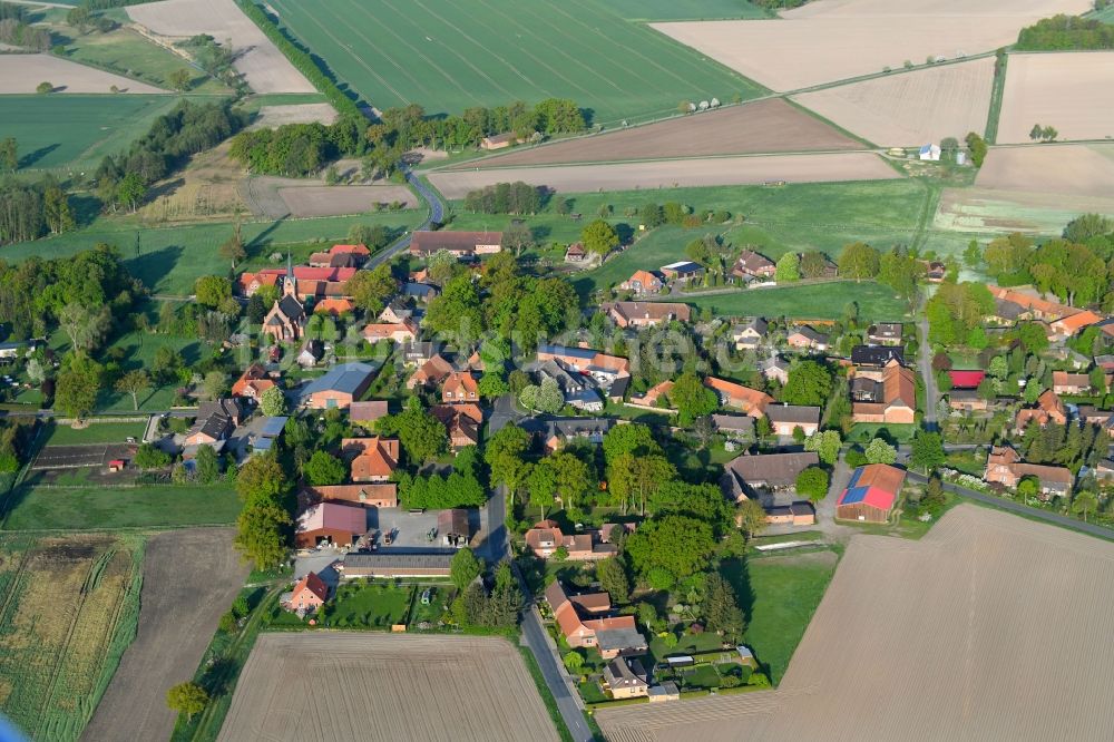 Lehmke aus der Vogelperspektive: Dorf - Ansicht in Lehmke im Bundesland Niedersachsen, Deutschland