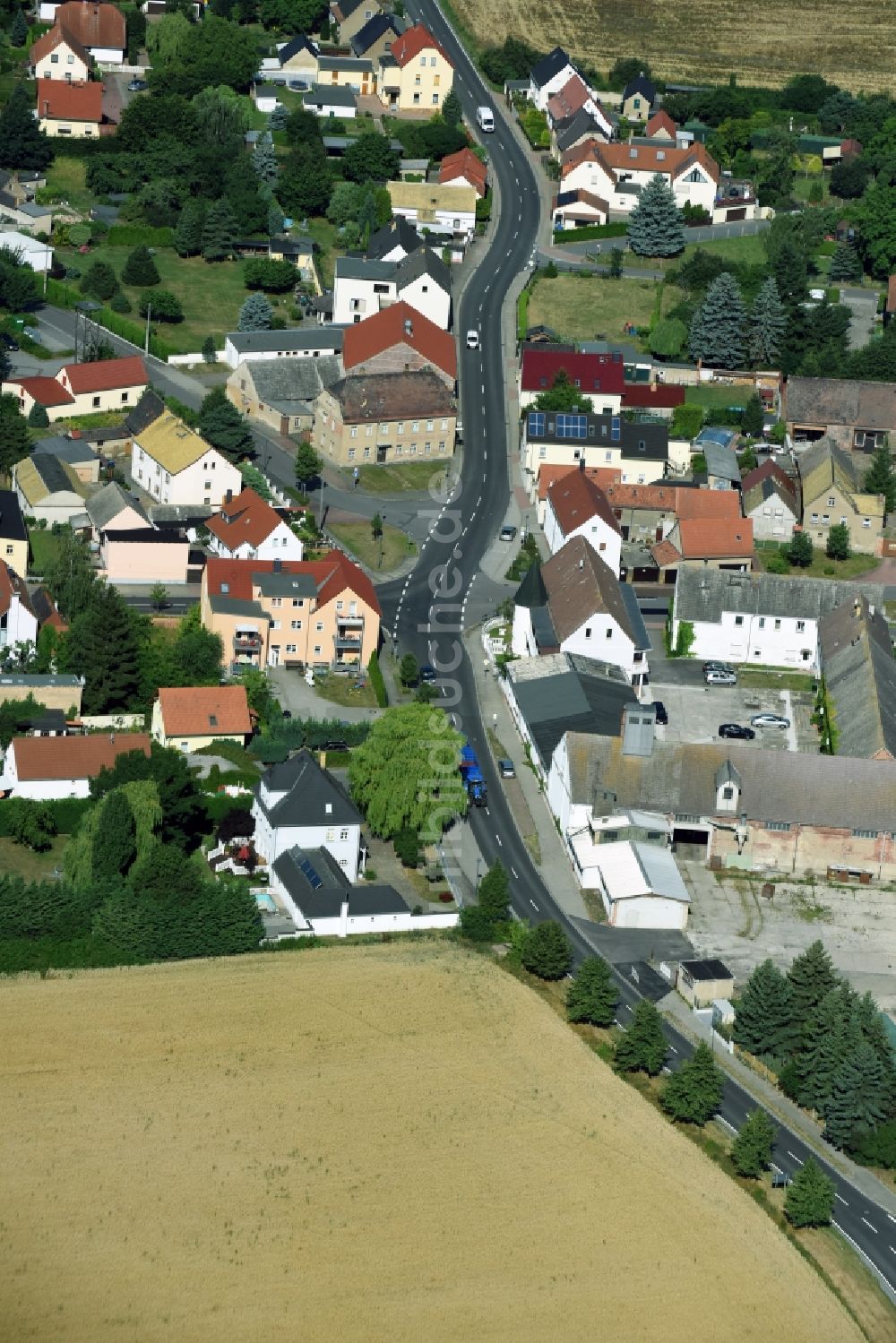 Liemehna aus der Vogelperspektive: Dorf - Ansicht von Liemehna im Bundesland Sachsen