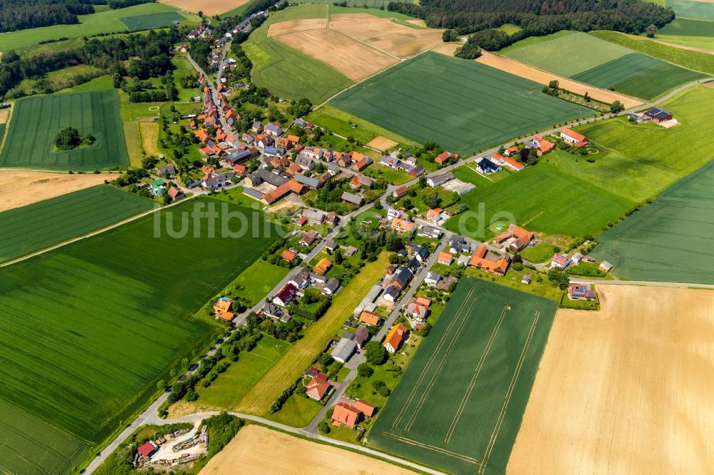 Lütersheim von oben - Dorf - Ansicht in Lütersheim im Bundesland Hessen, Deutschland