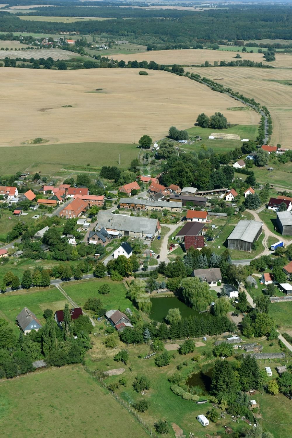 Luftaufnahme Lüttenhagen - Dorf - Ansicht von Lüttenhagen im Bundesland Mecklenburg-Vorpommern