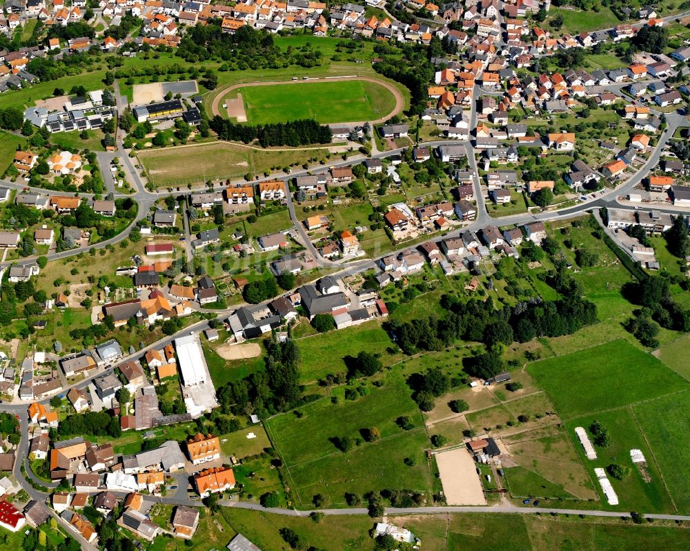 Luftaufnahme Lützel-Wiebelsbach - Dorf - Ansicht in Lützel-Wiebelsbach im Bundesland Hessen, Deutschland