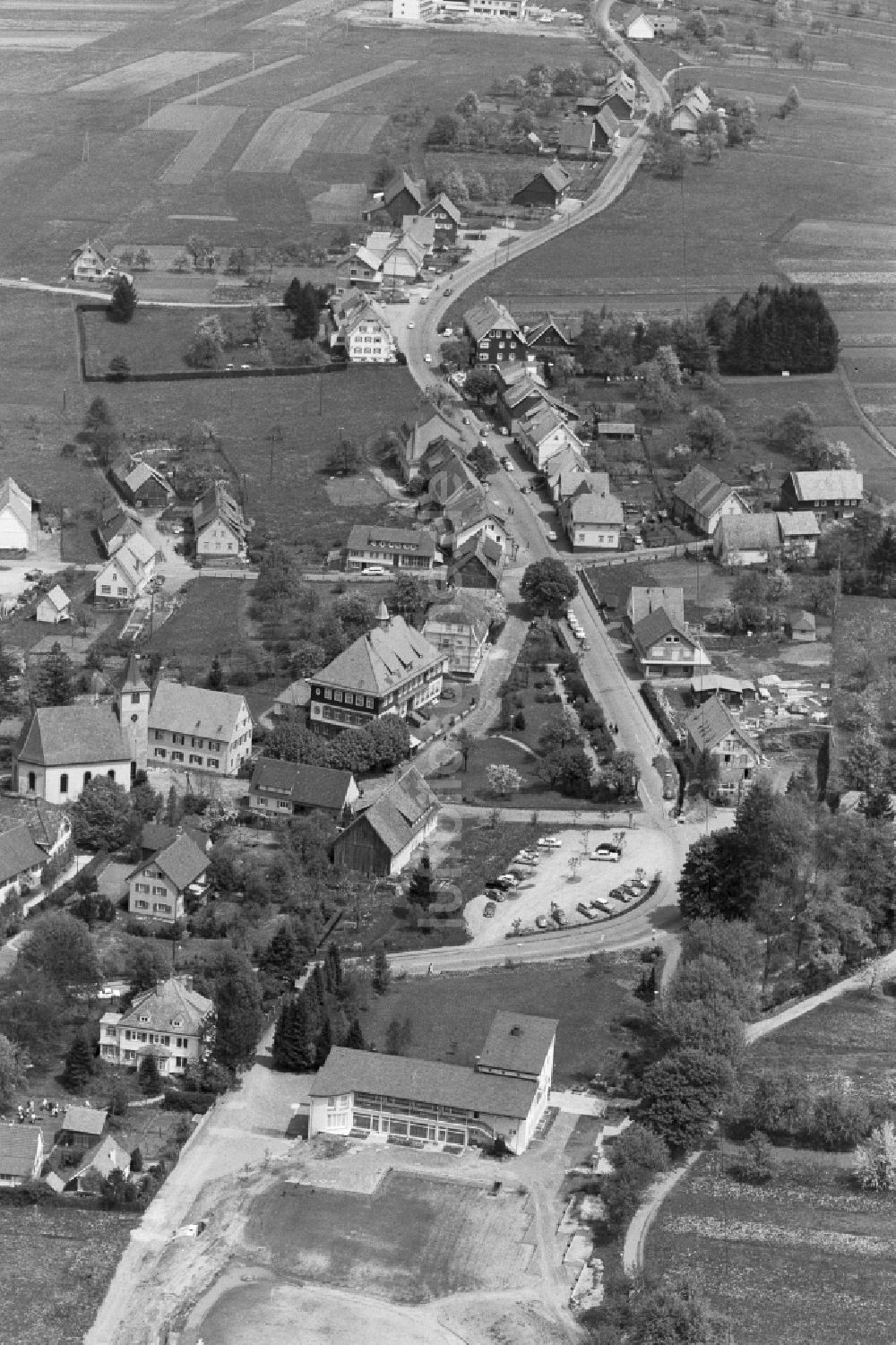 Luftbild Dobel - Dorf - Ansicht des Luftkurortes Dobel am Rande von Feldern in Dobel im Bundesland Baden-Württemberg