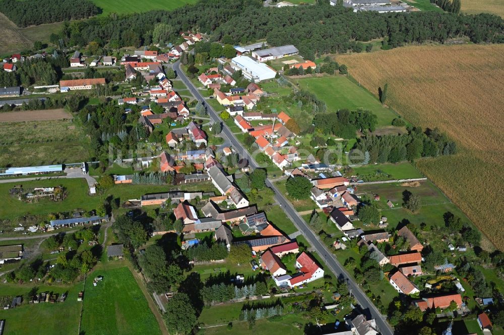 Malitschkendorf aus der Vogelperspektive: Dorf - Ansicht in Malitschkendorf im Bundesland Brandenburg, Deutschland