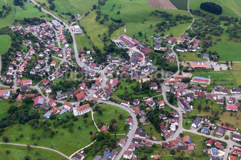 Mühlingen aus der Vogelperspektive: Dorf - Ansicht in Mühlingen im Bundesland Baden-Württemberg, Deutschland