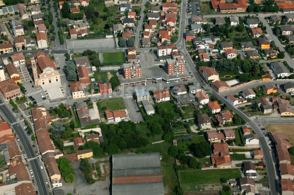 Luftaufnahme Minerbe - Dorf - Ansicht in Minerbe in Venetien, Italien