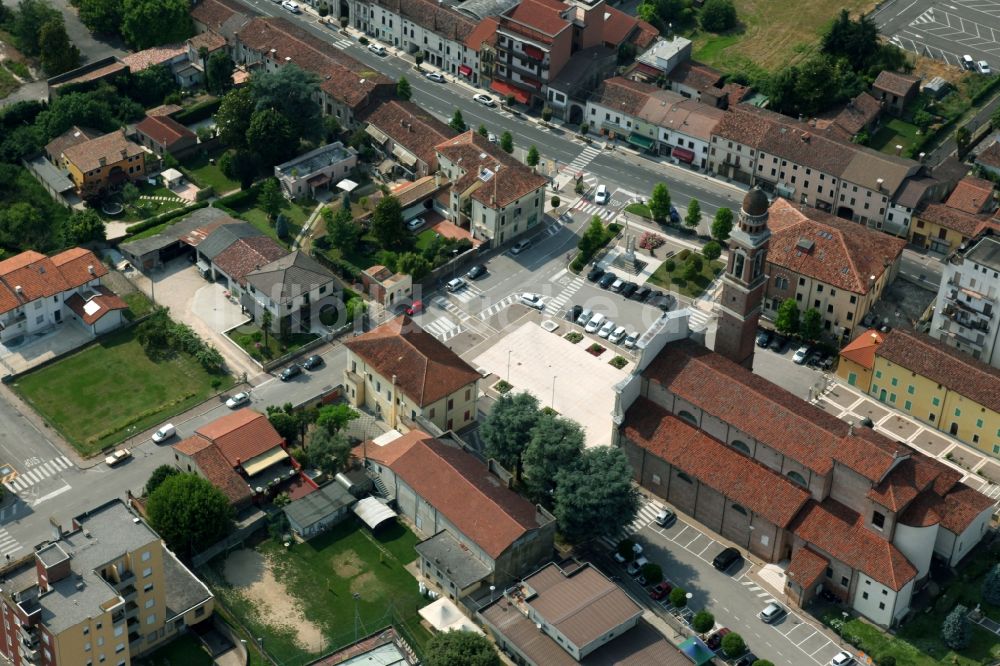 Luftaufnahme Minerbe - Dorf - Ansicht in Minerbe in Venetien, Italien