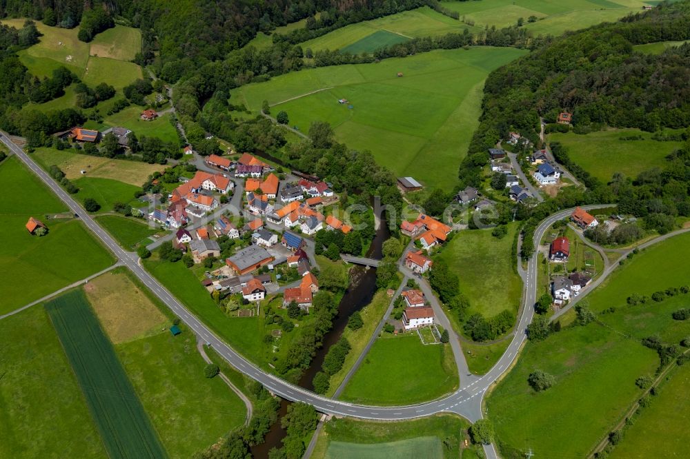 Luftaufnahme Niederorke - Dorf - Ansicht in Niederorke im Bundesland Hessen, Deutschland