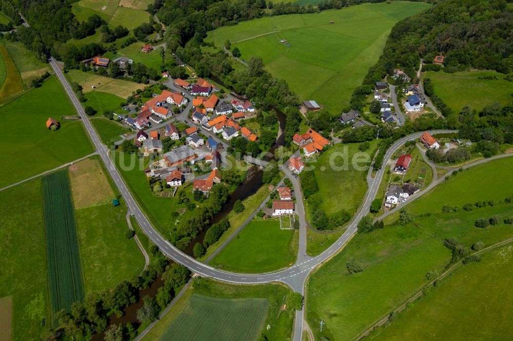 Niederorke von oben - Dorf - Ansicht in Niederorke im Bundesland Hessen, Deutschland