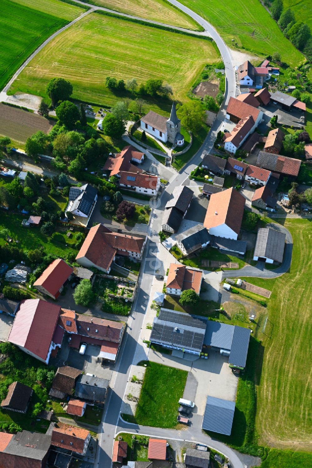 Luftbild Oberelldorf - Dorf - Ansicht in Oberelldorf im Bundesland Bayern, Deutschland