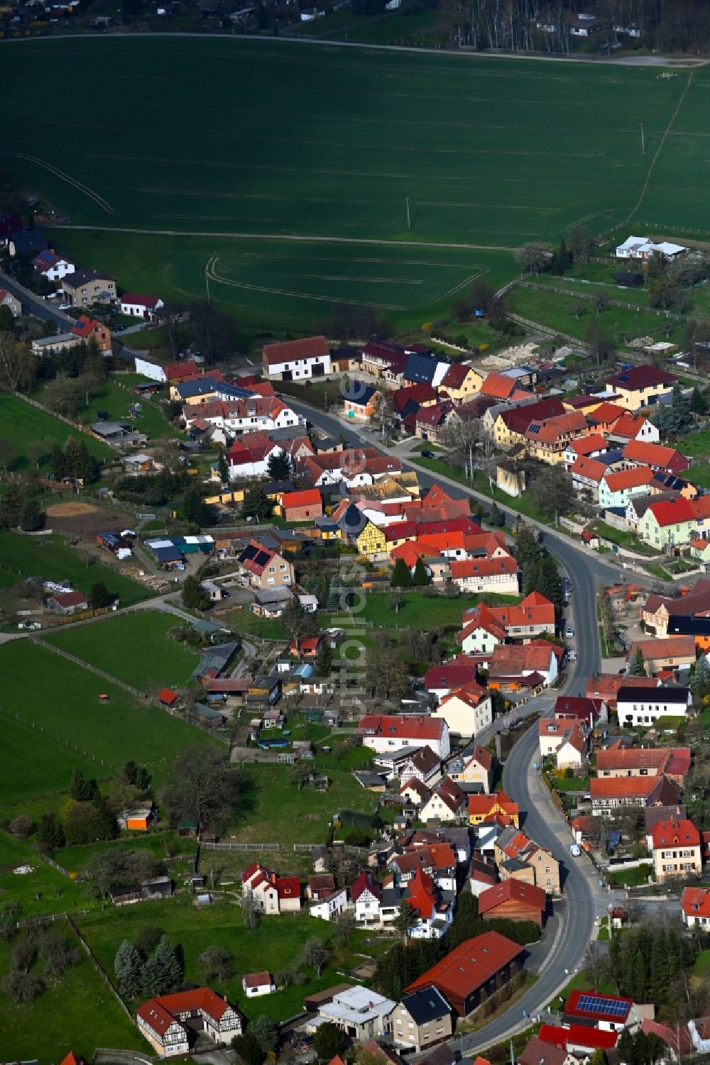 Luftaufnahme Oberndorf - Dorf - Ansicht in Oberndorf im Bundesland Thüringen, Deutschland