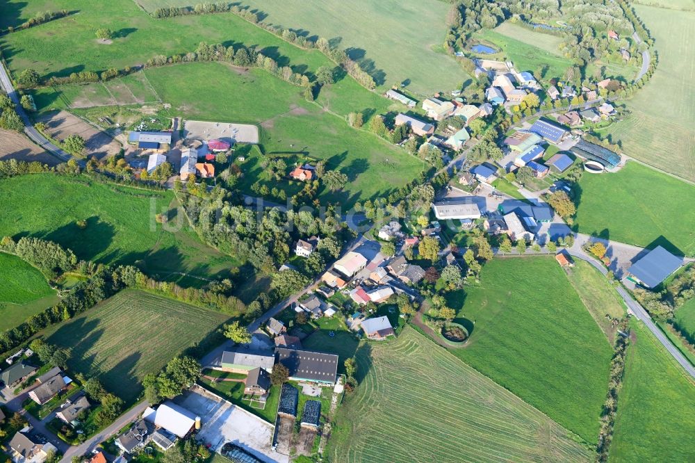 Oldenhütten von oben - Dorf - Ansicht in Oldenhütten im Bundesland Schleswig-Holstein, Deutschland