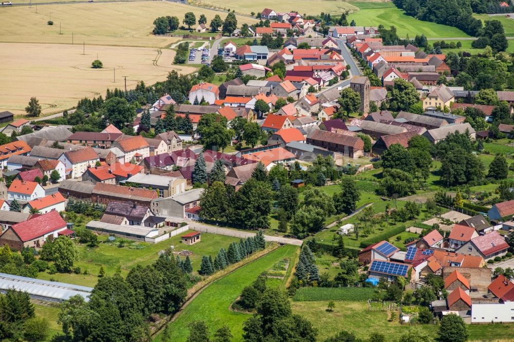 Planetal von oben - Dorf - Ansicht im Ortsteil Dahnsdorf in Planetal im Bundesland Brandenburg, Deutschland