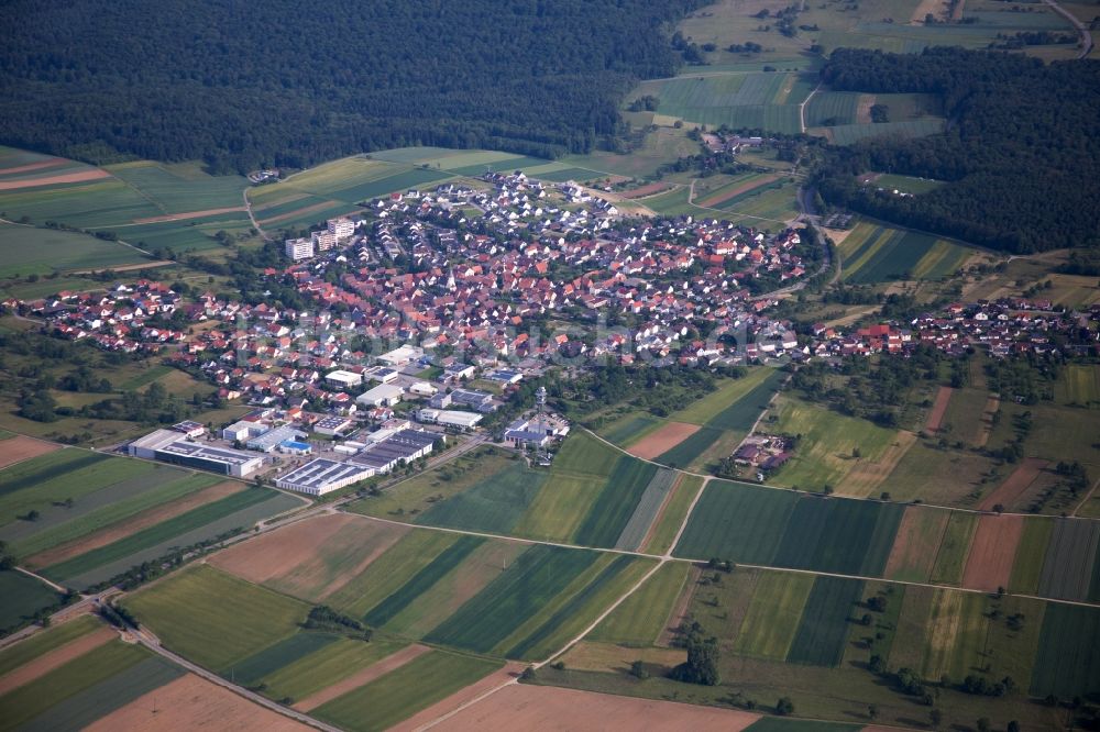 Luftbild Neulingen - Dorf - Ansicht im Ortsteil Göbrichen in Neulingen im Bundesland Baden-Württemberg